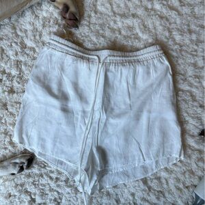 Princess Polly White Linen Shorts